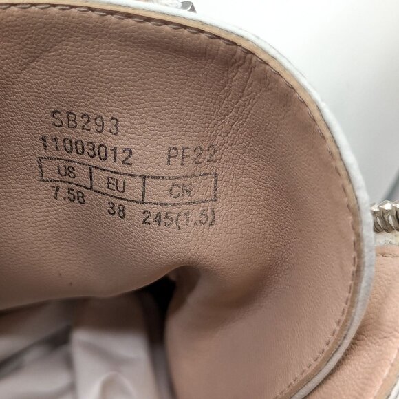 Stuart Weitzman Women Lodge White Leather Front Zip Festival Boots size 7.5 - Picture 7 of 9